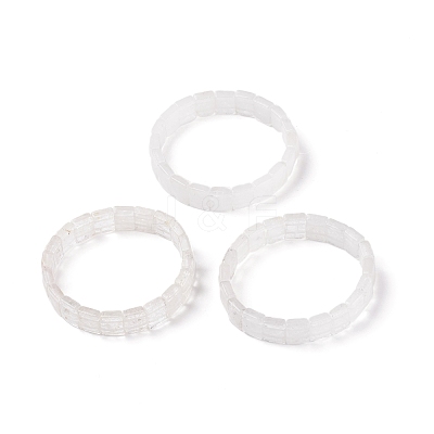 Natural Quartz Crystal Stretch Bracelets BJEW-F406-B23-1