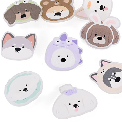 9Pcs 9 Styles Cartoon Dog Acrylic Brooch JEWB-TA0001-38-1