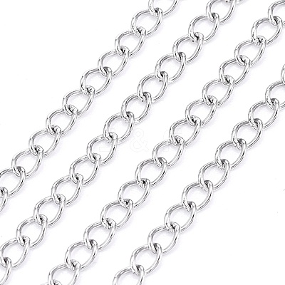 Tarnish Resistant 304 Stainless Steel Curb Chains CHS-F006-04A-P-1