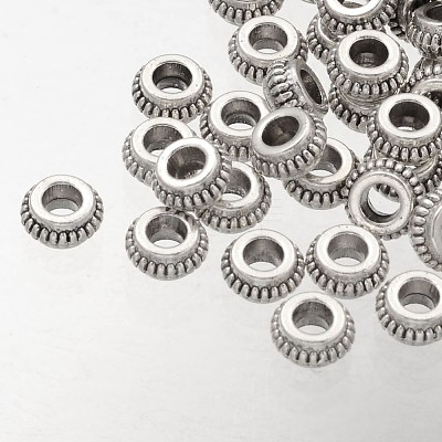 Donut Tibetan Silver Spacer Beads AB777-1