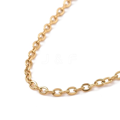 Ion Plating(IP) 304 Stainless Steel Leaf Link Neck Starp for Eyeglasses with Cable Chains AJEW-H134-07G-1