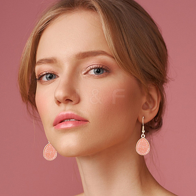 12 Pairs 12 Color Bling Resin Teardrop Dangle Earrings EJEW-AN0001-66-1