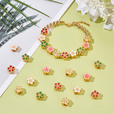 40Pcs 5 Colors Alloy European Beads FIND-WR0012-38-1