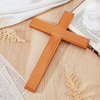 Cross Wood Wall Decorations AJEW-WH0596-673-1