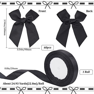 Polyester Packaging Ribbon Bowknots FIND-GF0007-21-1