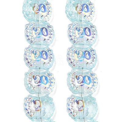 Electroplate Baking Paint Transparent Glass Beads Strands GL-CBA17FF-01C-1
