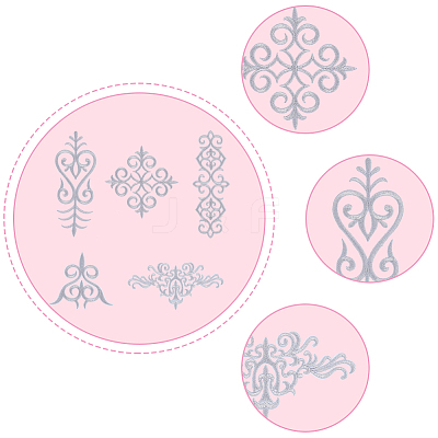 10Pcs 5 Style Polyester Computerized Embroidery Iron on/Sew on Patches PATC-FH0001-02A-1