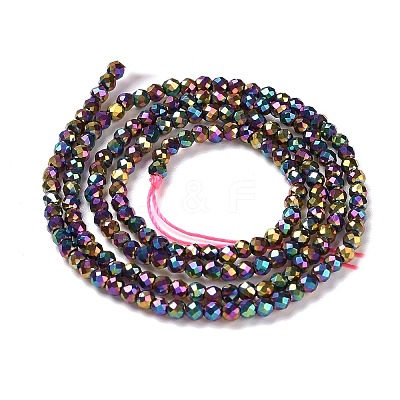 Electroplate Glass Beads Strands GLAA-H021-01A-FP13-1