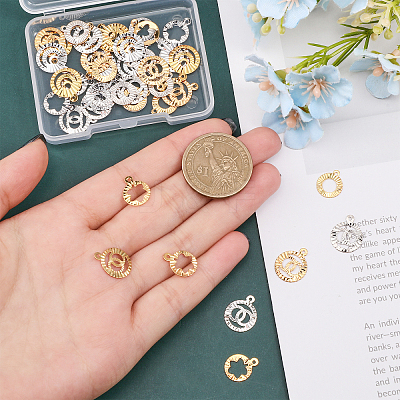 48Pcs 8 Style Rack Plating Brass Pendants KK-CA0002-42-1