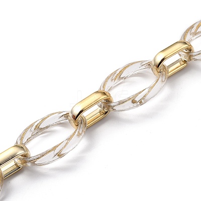 Handmade Metal Enlaced Plating Acrylic Cable Chains AJEW-JB00743-1