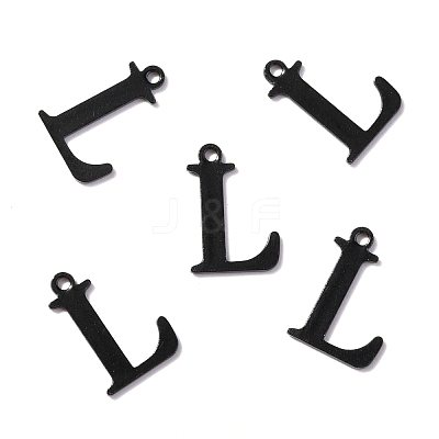 304 Stainless Steel Alphabet Charms STAS-H122-L-EB-1