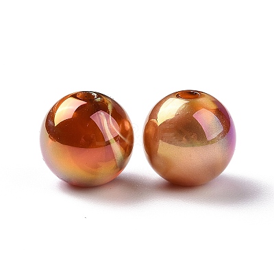 UV Plating Rainbow Iridescent Acrylic Beads X-PACR-H003-12-1