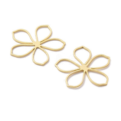 Brass Hollow Flower Pendants KK-B134-03G-1