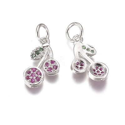 Brass Micro Pave Cubic Zirconia Charms ZIRC-I038-13P-1