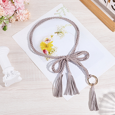 Handmade Imitation Leather Braided Rope Tie Belts AJEW-WH20006-398D-1