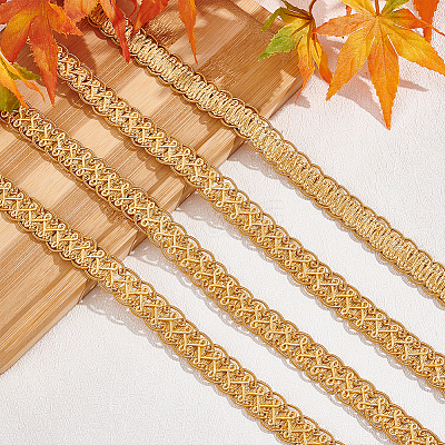 Polyester Braided Lace Trim OCOR-WH0078-09A-1