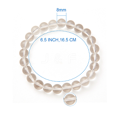 Natural Crystal Round Beads Stretch Bracelets BJEW-N301-8mm-07-1