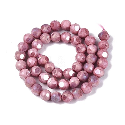 Ombre Effect Dyed Electroplate Opaque Glass Beads Strands EGLA-Q130-01A-15-1