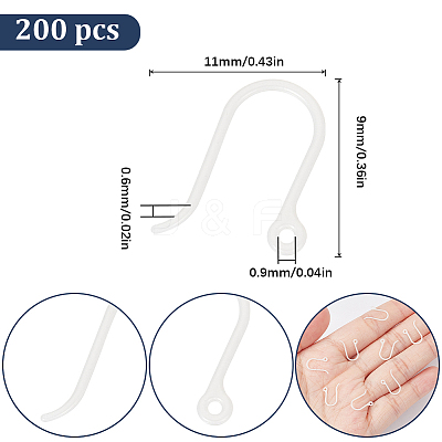 200Pcs Plastic Earring Hooks KY-SC0001-81B-1