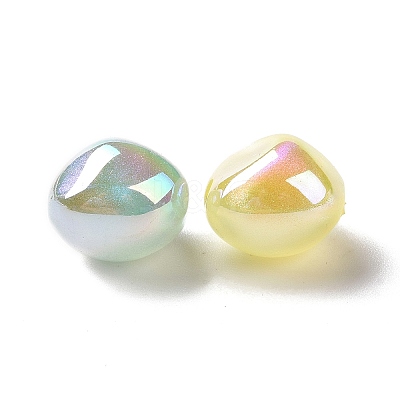 UV Plating Rainbow Iridescent ABS Plastic Glitter Beads KY-G025-07-1