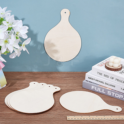8Pcs Unfinished Wood Paddle Chopping Board with Handle DIY-AR0005-17-1