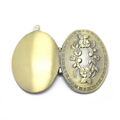 Brass Locket Pendants X-KK-F717-16AB-NR-1