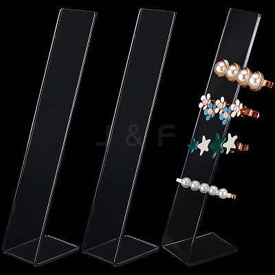 4Pcs Clear Acrylic Slant Back Hairpin Display Stands ODIS-SP0001-05-1