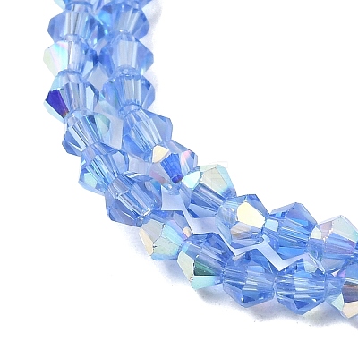 AB Color Plated Transparent Glass Beads Strands GLAA-G127-01E-1