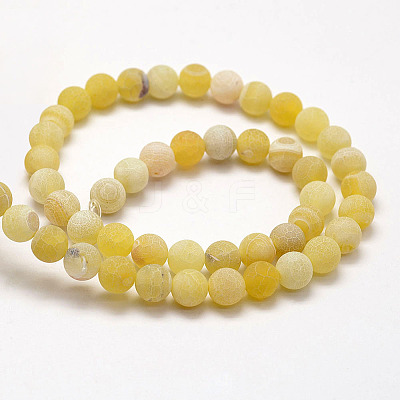 Frosted Natural Weathered Agate Beads Strands X-G-F367-6mm-11-1