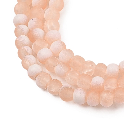Frosted Crackle Glass Beads Strands GLAA-U001-4mm-M05-1