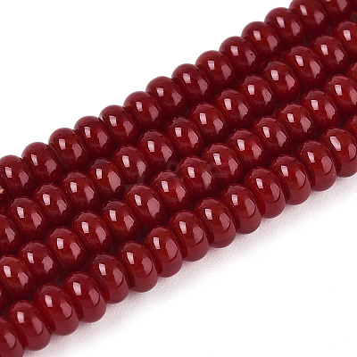 Opaque Solid Color Glass Beads Strands GLAA-ZX008-4mm-18O-1