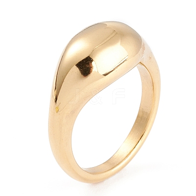 Ion Plating(IP) Unisex 304 Stainless Steel Finger Rings RJEW-K233-11B-G-1