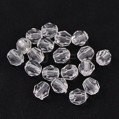 Round Shaped Transparent Acrylic Faceted Beads X-DB6mmC01-1