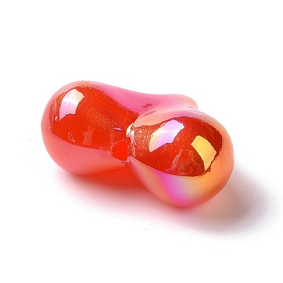UV Plating Rainbow Iridescent Opaque Acrylic Beads OACR-E010-04-1