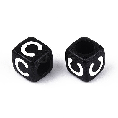 Initial Acrylic Horizontal Hole Beads OACR-ZX006-35C-1
