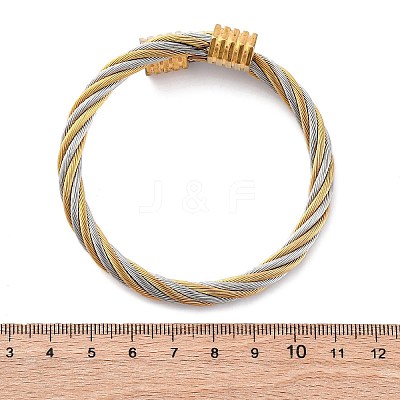304 Stainless Steel Torque Bangles for Women BJEW-P310-21GP-1