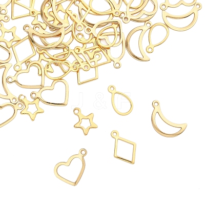 60Pcs 5 Styles 304 Stainless Steel Charms STAS-FS0001-87-1