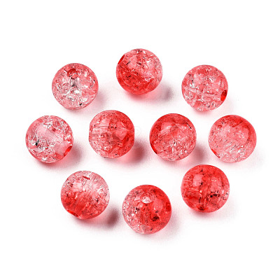Transparent Crackle Acrylic Beads CACR-N002-27B-1