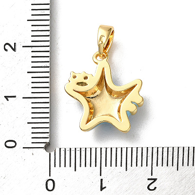 Brass Micro Pave Cubic Zirconia Pendants KK-P320-08B-G-1