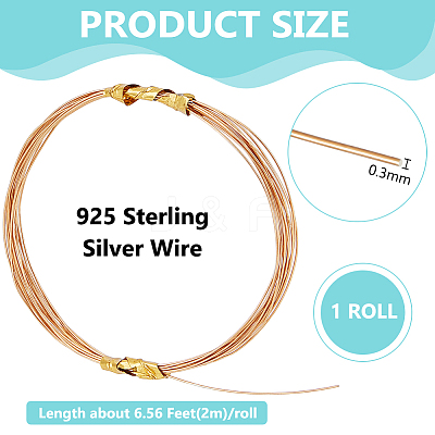 1 Roll 925 Sterling Silver Wire STER-BC0001-03B-1