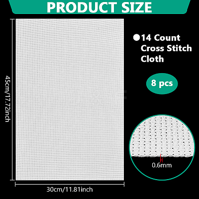 14CT Cross Stitch Canvas Cotton Embroidery Fabric DIY-WH0622-341B-1