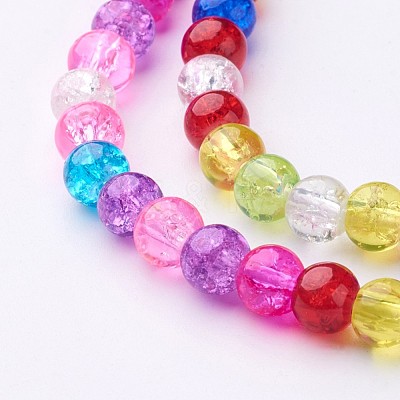 Crackle Glass Beads Strands GGM002-1