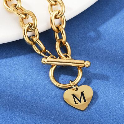 Golden 304 Stainless Steel Charm Bracelets NJEW-K284-01G-M-1