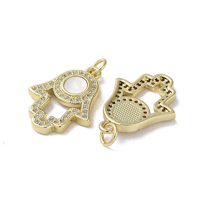 Brass Micro Pave Cubic Zirconia Pendants KK-G485-22A-G-1
