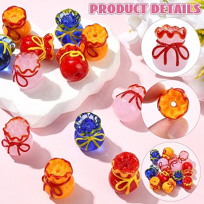 12Pcs 4 Colors Imitation Jade Glass Beads GLAA-CJ0002-97-1