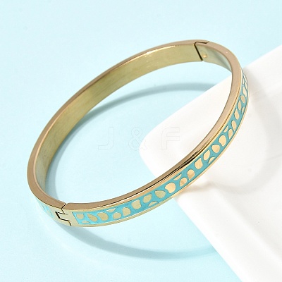 304 Stainless Steel Enamel Bangles BJEW-D408-32G-1