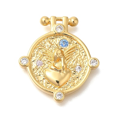 Brass Micro Pave Cubic Zirconia Pendants KK-H507-01G-1