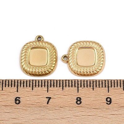 304 Stainless Steel Pendant Cabochon Settings STAS-L303-34G-1
