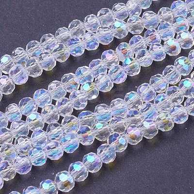 Electroplate Glass Beads Strands EGLA-J042-4mm-AB03-1
