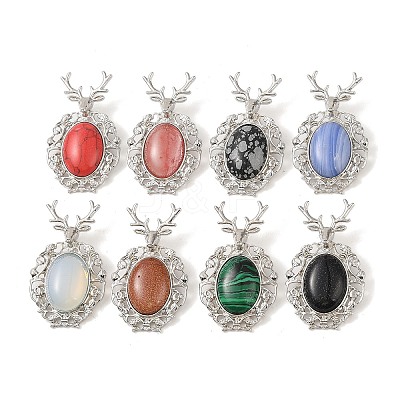 Synthetic Mixed Gemstone Pendants G-A226-02P-B-1